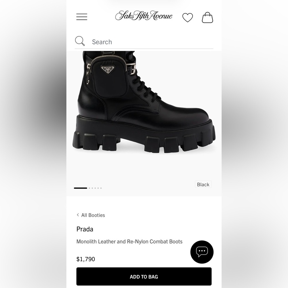 Prada Monolith Leather and Re-Nylon Combat Boots. - Picture 2 of 9